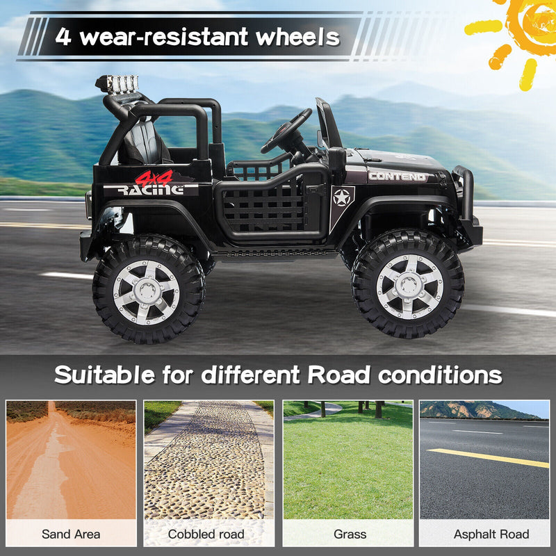 Load image into Gallery viewer, 2-Seater Electric Ride On Jeep Toy with USB, Bluetooth, and Remote Control for Kids (12V)
