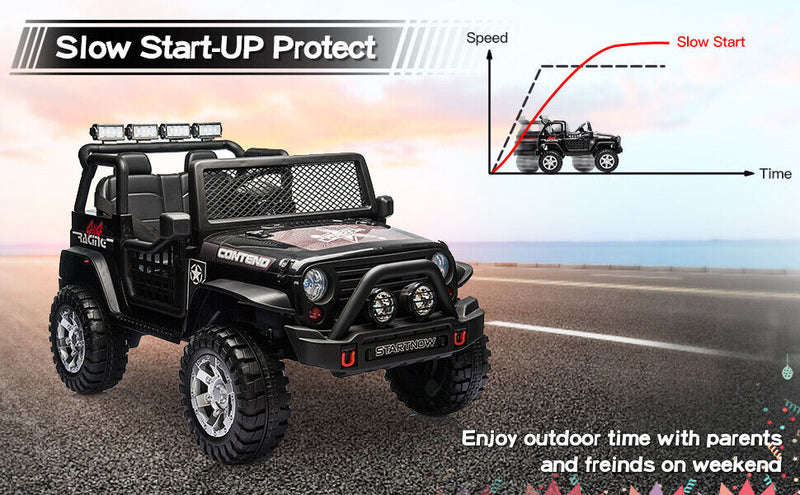 Load image into Gallery viewer, 2-Seater Electric Ride On Jeep Toy with USB, Bluetooth, and Remote Control for Kids (12V)

