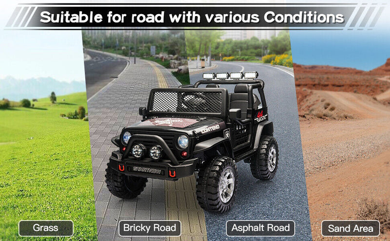 Load image into Gallery viewer, 2-Seater Electric Ride On Jeep Toy with USB, Bluetooth, and Remote Control for Kids (12V)
