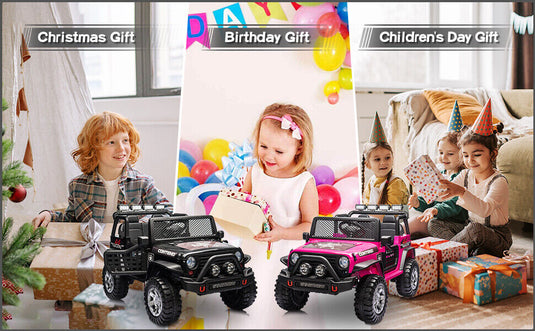 2-Seater Electric Ride On Jeep Toy with USB, Bluetooth, and Remote Control for Kids (12V)