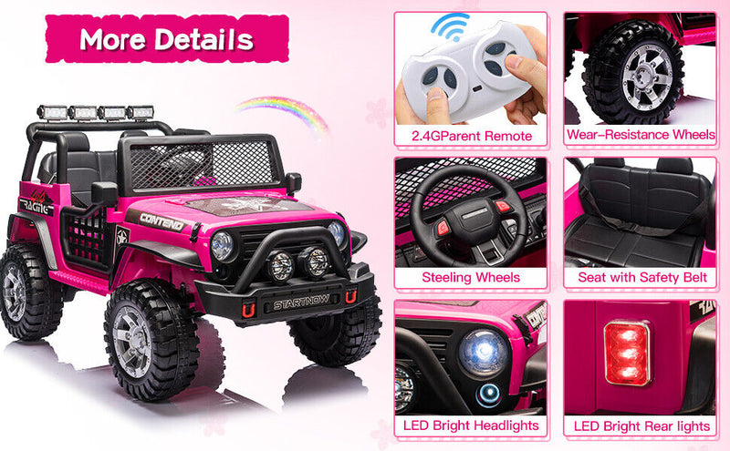Load image into Gallery viewer, 2-Seater Electric Ride On Jeep Toy with USB, Bluetooth, and Remote Control for Kids (12V)
