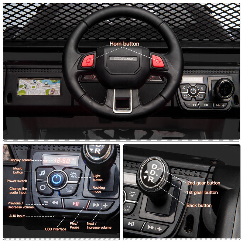 Load image into Gallery viewer, 2-Seater Electric Toy Jeep for Kids with Remote Control, USB and Bluetooth Connectivity
