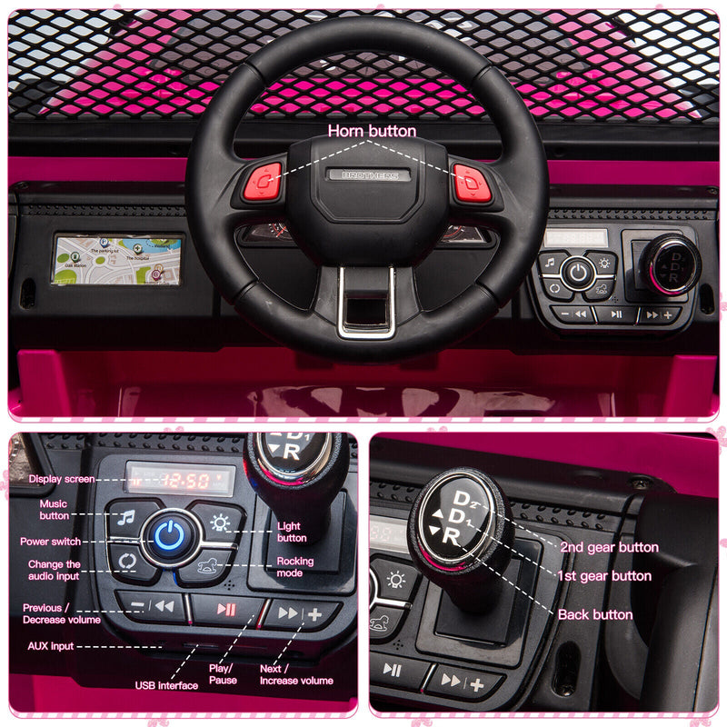 Load image into Gallery viewer, 2-Seater Electric Toy Jeep for Kids with Remote Control, USB and Bluetooth Connectivity
