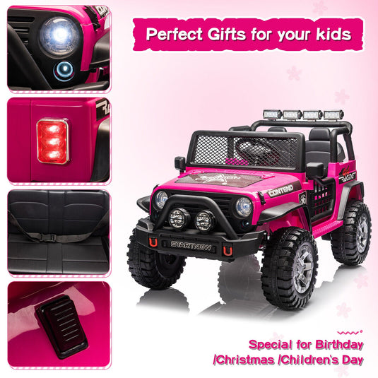 2-Seater Electric Toy Jeep for Kids with Remote Control, USB and Bluetooth Connectivity