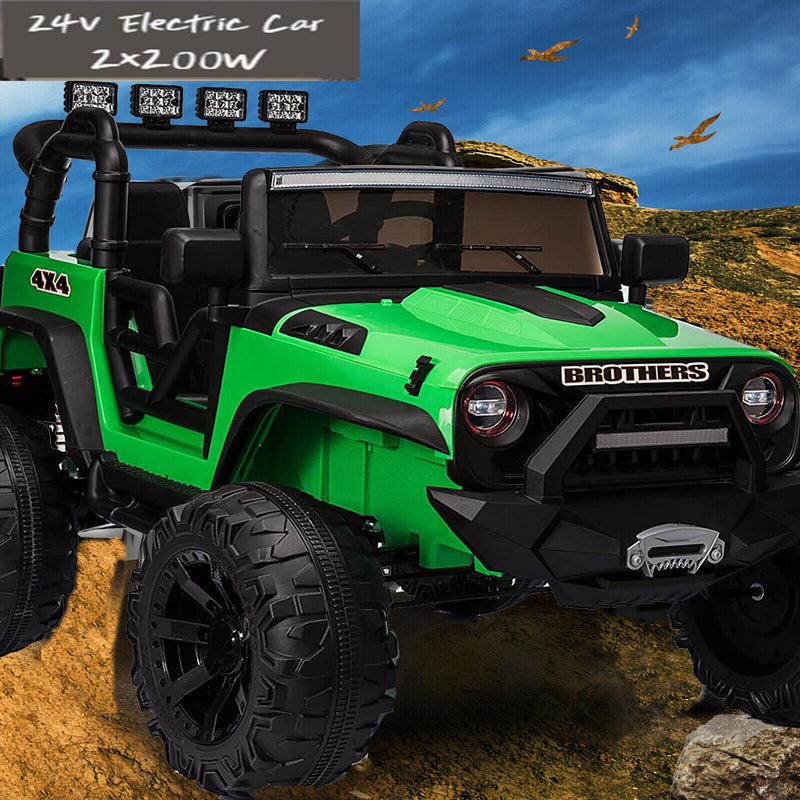 Load image into Gallery viewer, 2-Seater Electric Ride-On Jeep with Remote Control, LED Lights, and MP3 Player - 24V 2x200W Power for Kids
