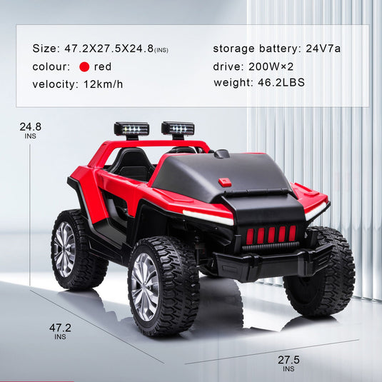 2-Seater Electric Ride-On Toy Truck with MP3 and Remote Control for Kids (24V)