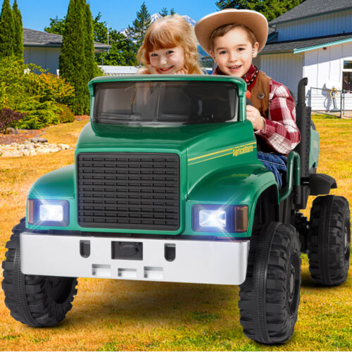 Load image into Gallery viewer, 2-Seater Electric Ride-On Tractor with Dump Bed and 3-Speed RC - 24V Battery Powered Toy Car
