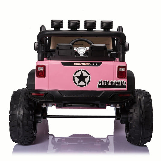 2-Seater 24V Kids Ride-On Truck with Remote Control, LED Lights, and 3-Speed Options