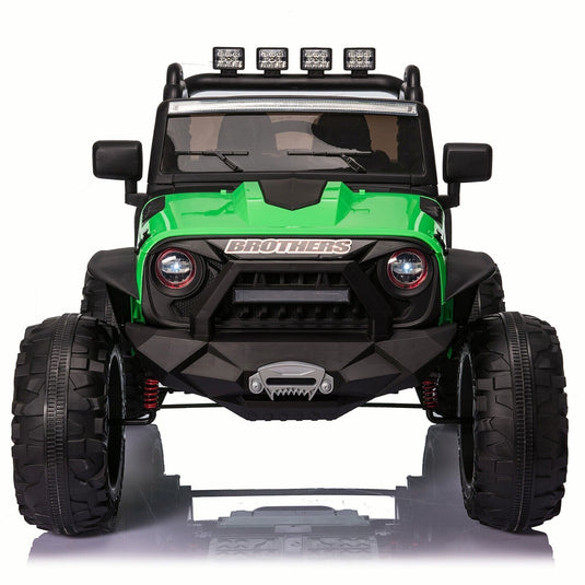 2-Seater 24V Kids Ride-On Truck with Remote Control, LED Lights, and 3-Speed Options