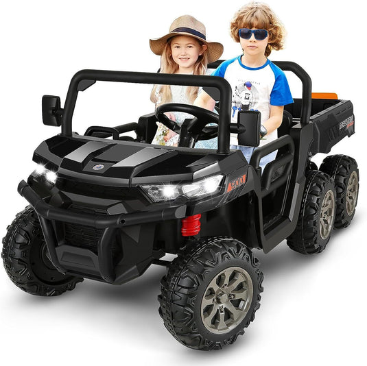2-Seater Electric Ride-On Truck with Dump Bed and RC Control - 3 Speeds, 24V Power for Kids