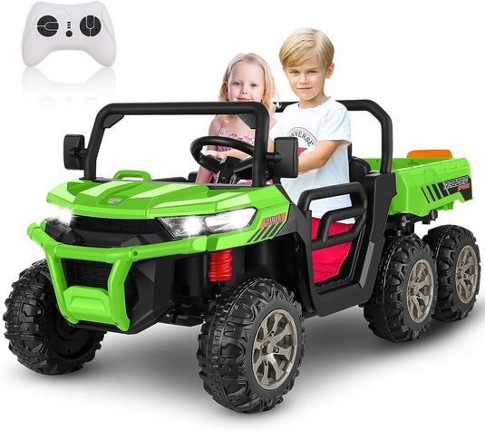 2-Seater Electric Truck Tractor with Dump Bed and Remote Control for Kids (24V)