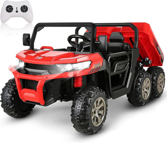2-Seater Electric Truck Tractor with Dump Bed and Remote Control for Kids (24V)