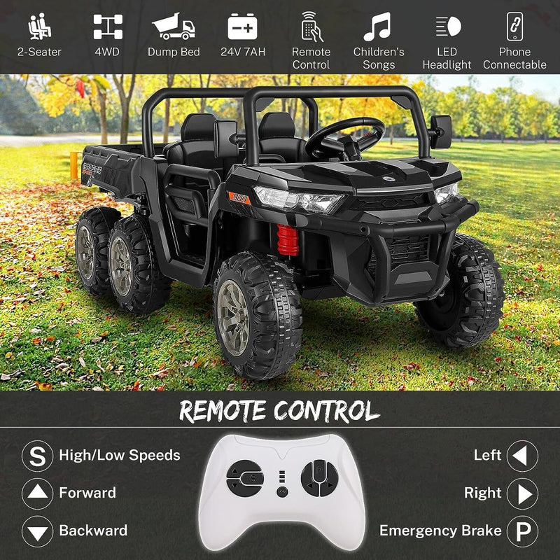 Load image into Gallery viewer, 2-Seater Electric Truck Tractor with Dump Bed and Remote Control for Kids (24V)
