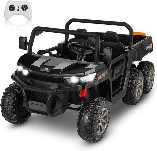 2-Seater Electric Truck Tractor for Kids with Dump Bed and 3 Speeds - 24V