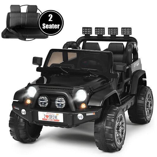 Load image into Gallery viewer, 2-Seater Electric Ride-On Truck with Remote Control and Storage - Black
