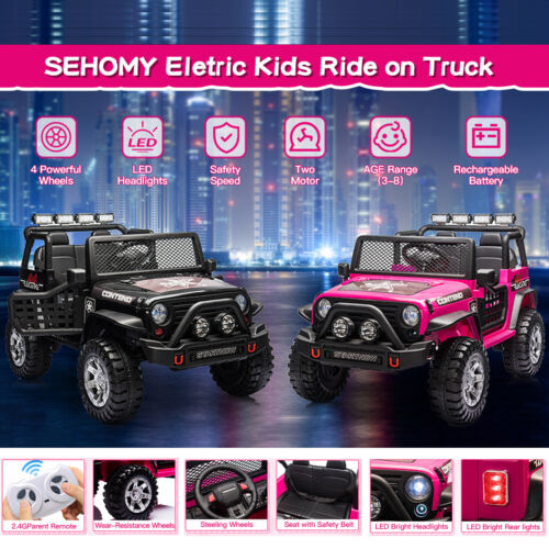 Load image into Gallery viewer, 2-Seater Electric Toy Jeep for Kids with Remote Control, USB and Bluetooth Connectivity
