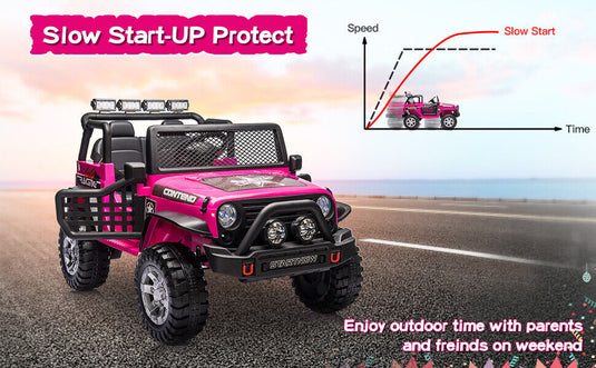 2-Seater Electric Toy Jeep for Kids with Remote Control, USB and Bluetooth Connectivity