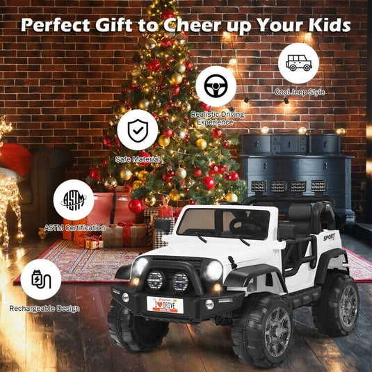 2-Seater Electric Toy Truck Jeep for Kids with Remote Control - 12V Ride On Car