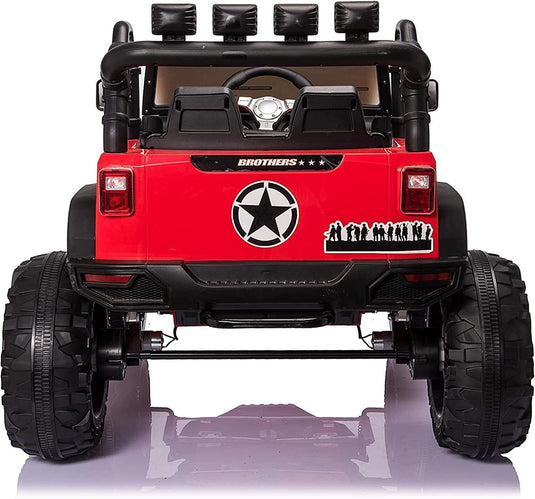 Electric 24V Kids Ride on Car Truck Jeep with MP3 Player, LED Lights, and Remote Control - Seats 2