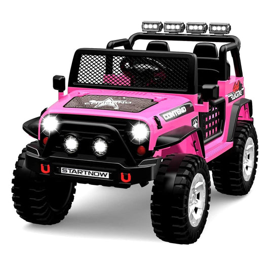 2-Seater Kids Ride-On Truck with Remote Control, LED Lights, Music, and Double Doors