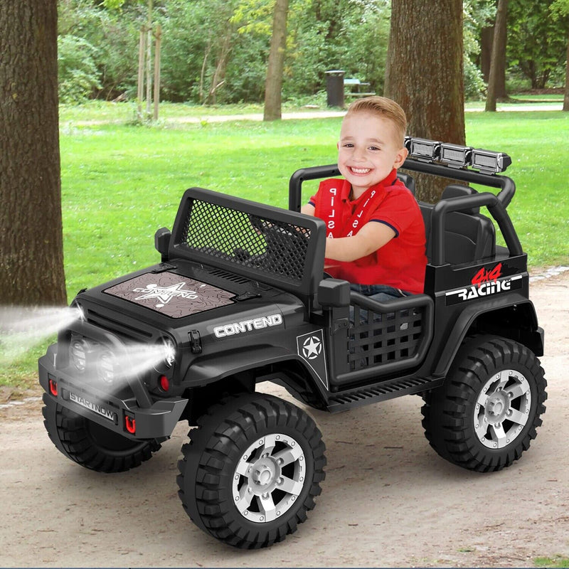 Load image into Gallery viewer, 2-Seater Kids Ride-On Truck with Remote Control, LED Lights, Music, and Double Doors
