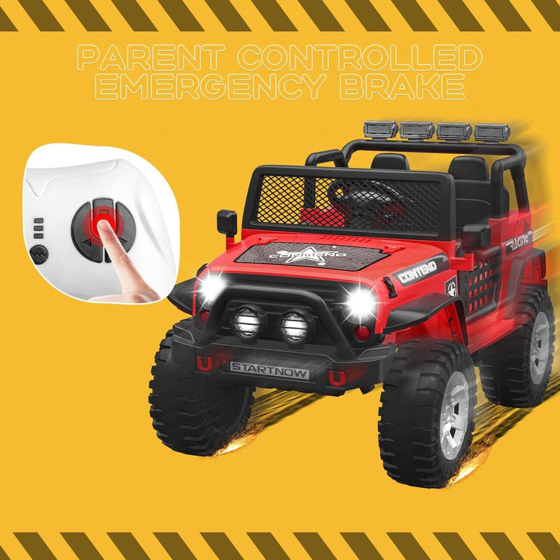 Load image into Gallery viewer, 2-Seater Kids Ride-On Truck with Remote Control, LED Lights, Music, and Double Doors
