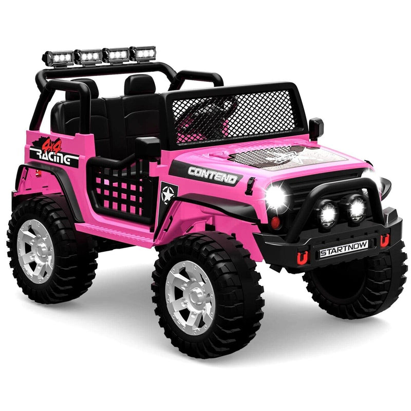 Load image into Gallery viewer, 2-Seater Kids Ride-On Truck with Remote Control, LED Lights, Music, and Double Doors
