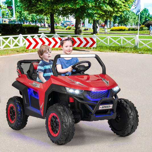 2-Seater Kids Ride On UTV with Suspension, Lights & Music - 12V RC Electric Vehicle