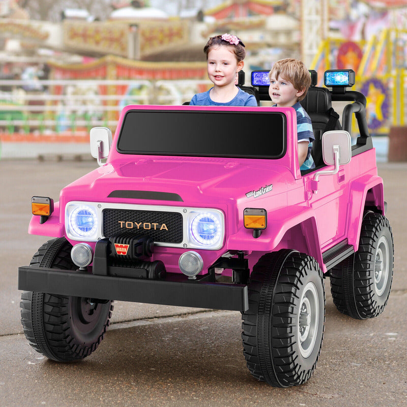 Load image into Gallery viewer, 2-Seater Pink Battery Powered Ride-On Car with 3-Point Seat Belts and Doors - 12V
