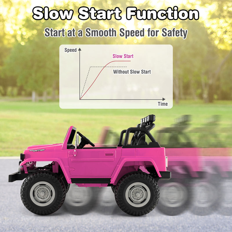 Load image into Gallery viewer, 2-Seater Pink Battery Powered Ride-On Car with 3-Point Seat Belts and Doors - 12V
