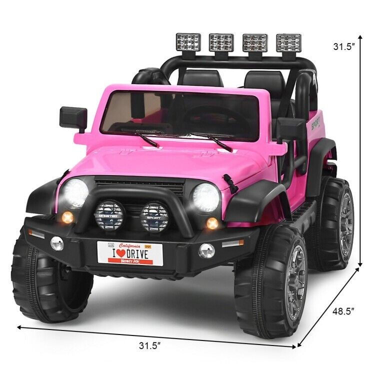 Load image into Gallery viewer, 2-Seater Toddler Ride-On Truck with Remote Control and Lights - 12V Driving Toy Car
