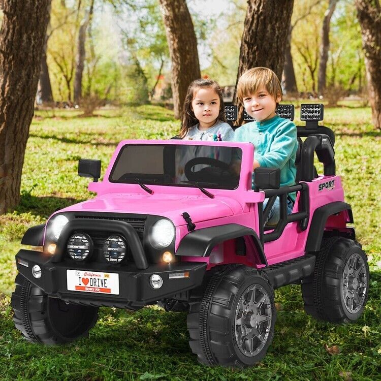 Load image into Gallery viewer, 2-Seater Toddler Ride-On Truck with Remote Control and Lights - 12V Driving Toy Car
