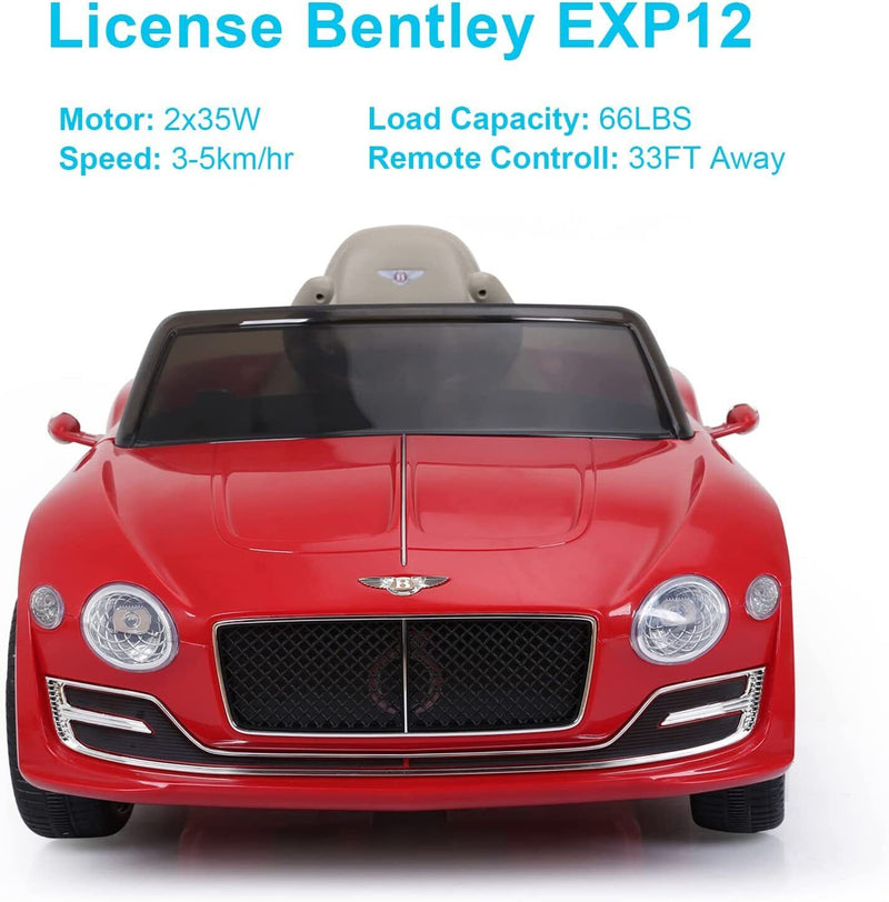 Load image into Gallery viewer, 2-Speed Electric Kids Ride On Car in Bentley Style with Remote Control - 12V Motorized Vehicle
