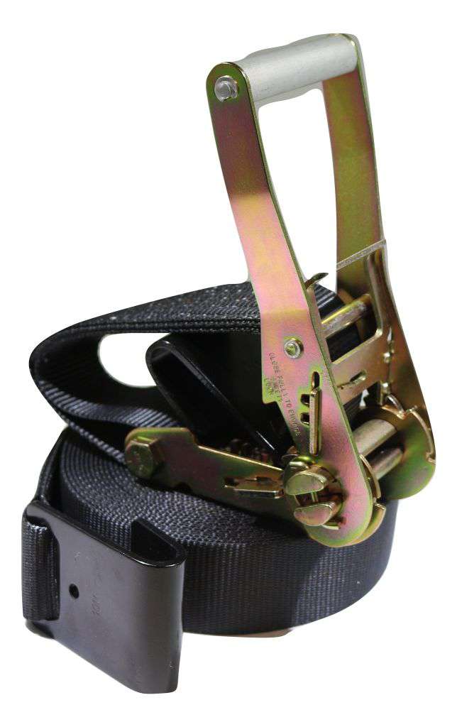 Load image into Gallery viewer, 2&quot; x 35 Ft Black Web Ratchet Strap w/ Flat Hooks | R35FBK
