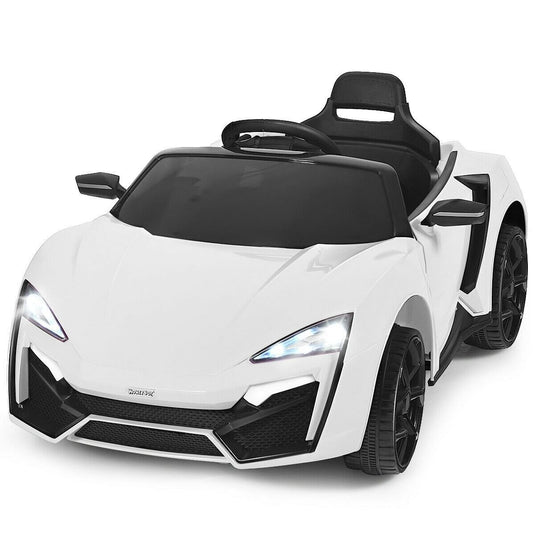 2.4G RC Electric Vehicle with Lights in White - 12V Color Option