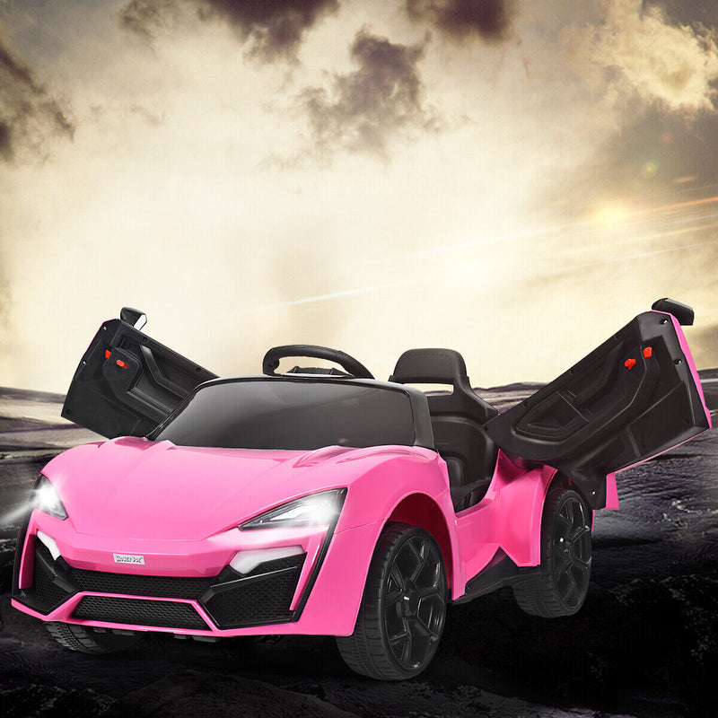 Load image into Gallery viewer, Electric Pink Ride-On Car for Kids with Remote Control, Lights, Music, and Openable Doors
