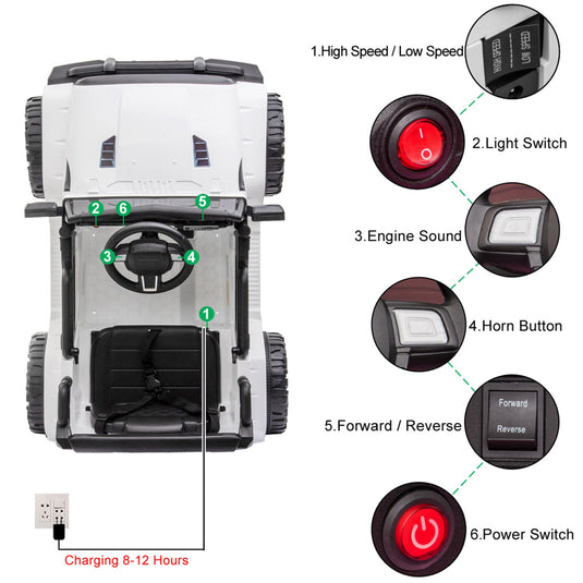 2.4G Remote Control Electric Dual Drive Kids Ride-On Truck Jeep Toy