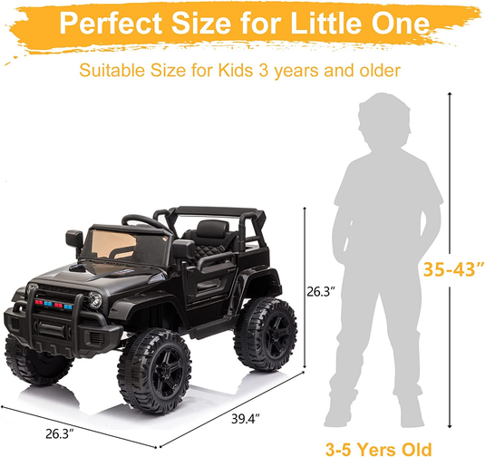 2.4G Remote Control Electric Ride-On Truck for Kids with 12V Battery