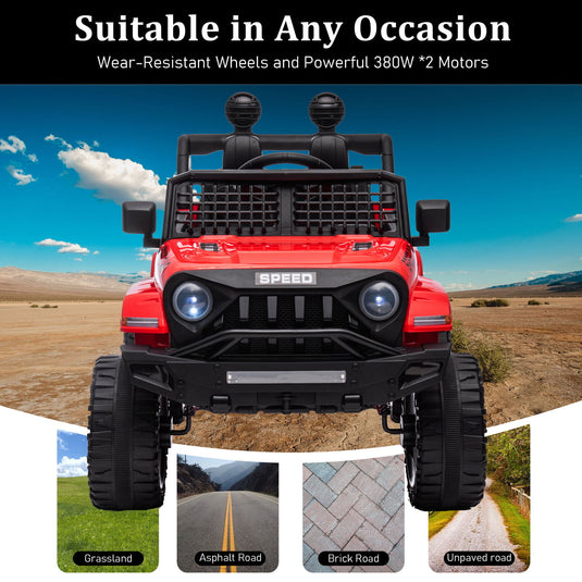 2.4G Remote Control Electric Ride-On Truck for Kids with Parental Control - 12V7A