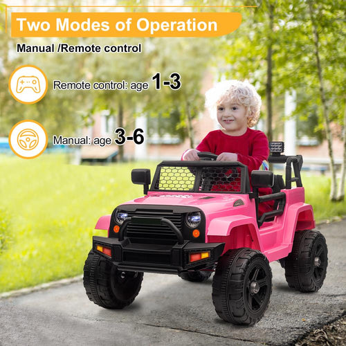 2.4G Remote Control Kids Ride On Car Truck with Light and Music - 12V, 2.8 mph Speed
