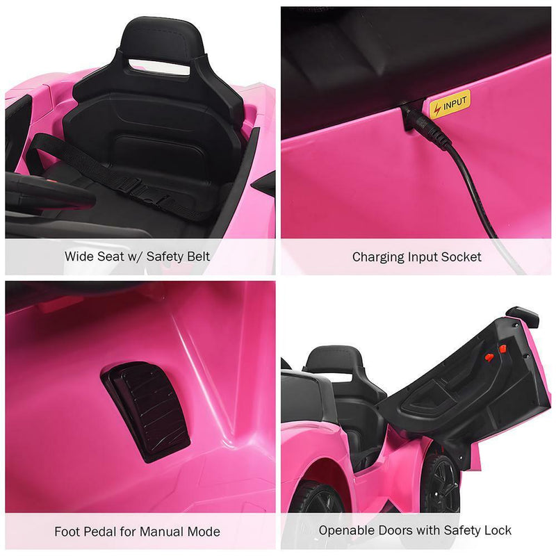 Load image into Gallery viewer, 2.4G Remote Control Pink Ride On Car with Openable Lights for Kids - Electric Vehicle
