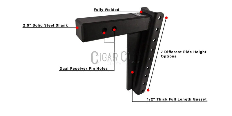 Load image into Gallery viewer, .5″ Heavy Duty 12″ Drop/Rise Hitch – Bulletproof Hitches – Adjustable Dual Ball Mount
