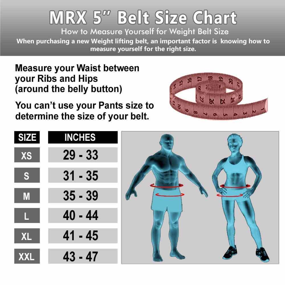 MRX Weight Lifting Belt With Double Back Support Bodybuilding Gym Training Belt 5" Wide All Sizes