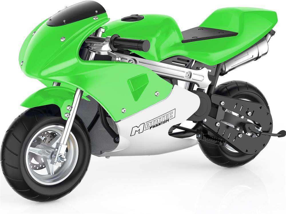 Mototec Phantom Gas Pocket Bike 49cc 2-stroke Green - Skoutley Outdoors LLC