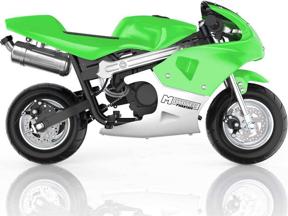 Mototec Phantom Gas Pocket Bike 49cc 2-stroke Green - Skoutley Outdoors LLC