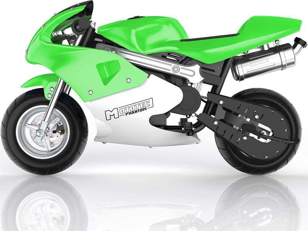 Mototec Phantom Gas Pocket Bike 49cc 2-stroke Green - Skoutley Outdoors LLC