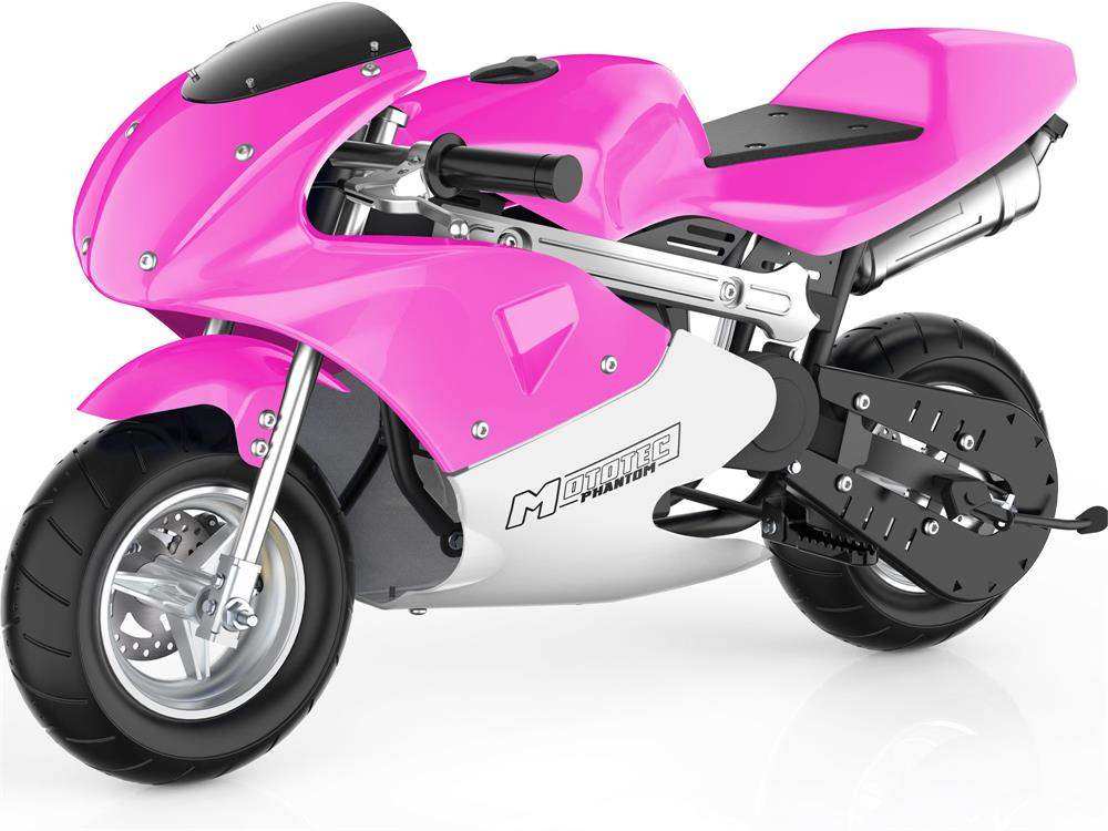 Mototec Phantom Gas Pocket Bike 49cc 2-stroke Pink - Skoutley Outdoors LLC