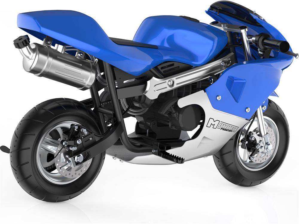 Mototec Phantom Gas Pocket Bike 49cc 2-stroke Blue - Skoutley Outdoors LLC