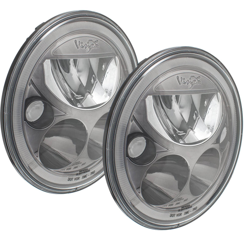 Load image into Gallery viewer, 2007-2017 Jeep JK VX LED Headlight Kit - Black Chrome | White Halo
