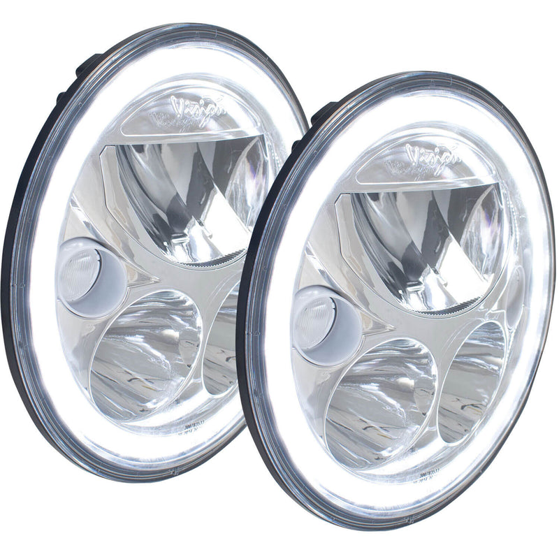 Load image into Gallery viewer, 2007-2017 Jeep JK VX LED Headlight Kit - Chrome | White Halo
